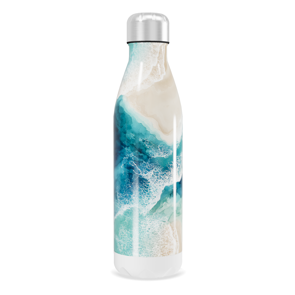 Garrafa Inox - Azul com Estampa Oceano