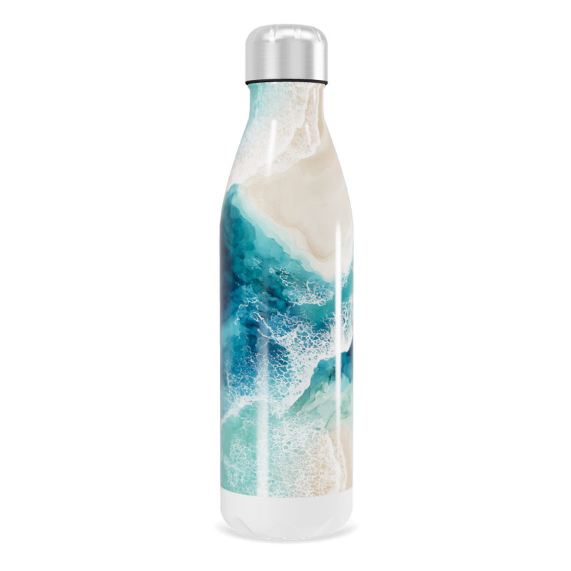 Garrafa Inox - Azul com Estampa Oceano