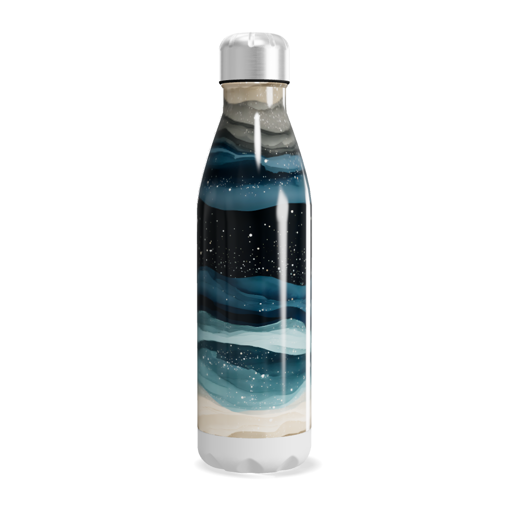 Garrafa Inox - Estampa Ondas Azul