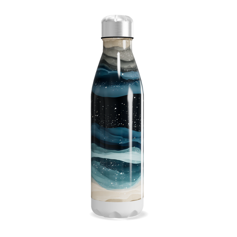 Garrafa Inox - Estampa Ondas Azul