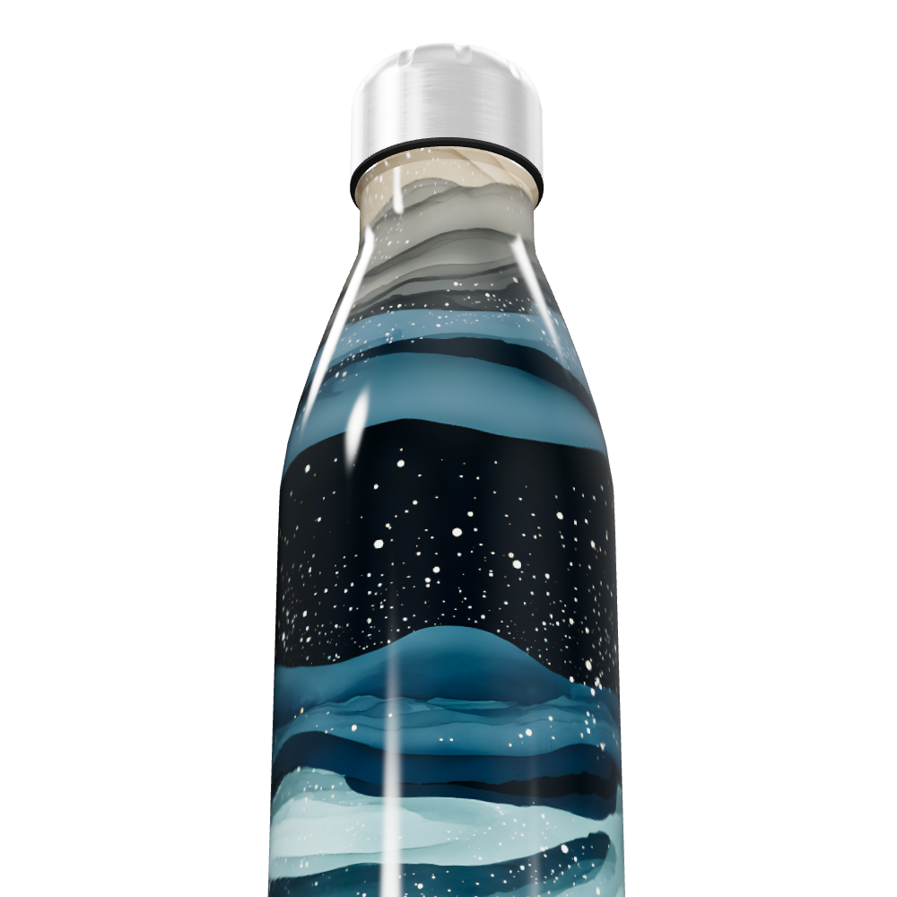 Garrafa Inox - Estampa Ondas Azul