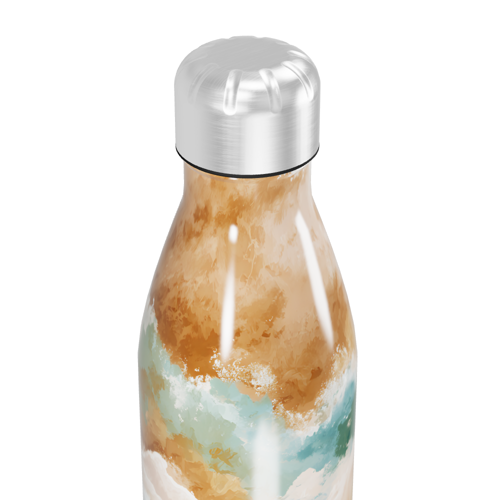 Garrafa Inox - Estampa Marrom e Azul