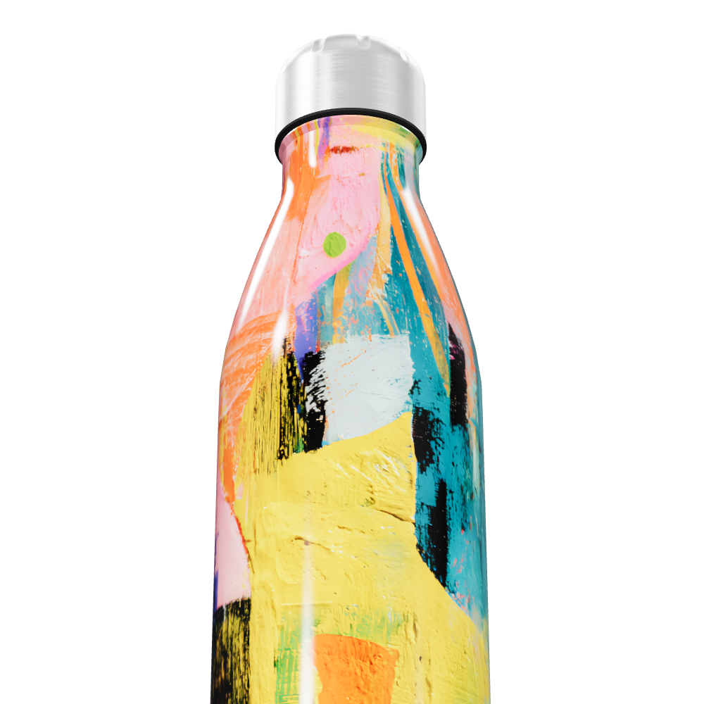 Garrafa Inox - Estampa Colorida Abstrata