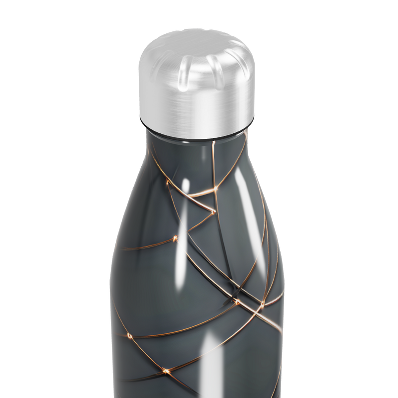 Garrafa Inox - Preto com Detalhes Cobre