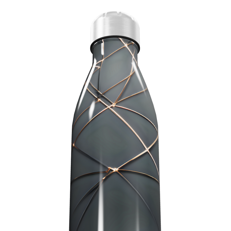 Garrafa Inox - Preto com Detalhes Cobre