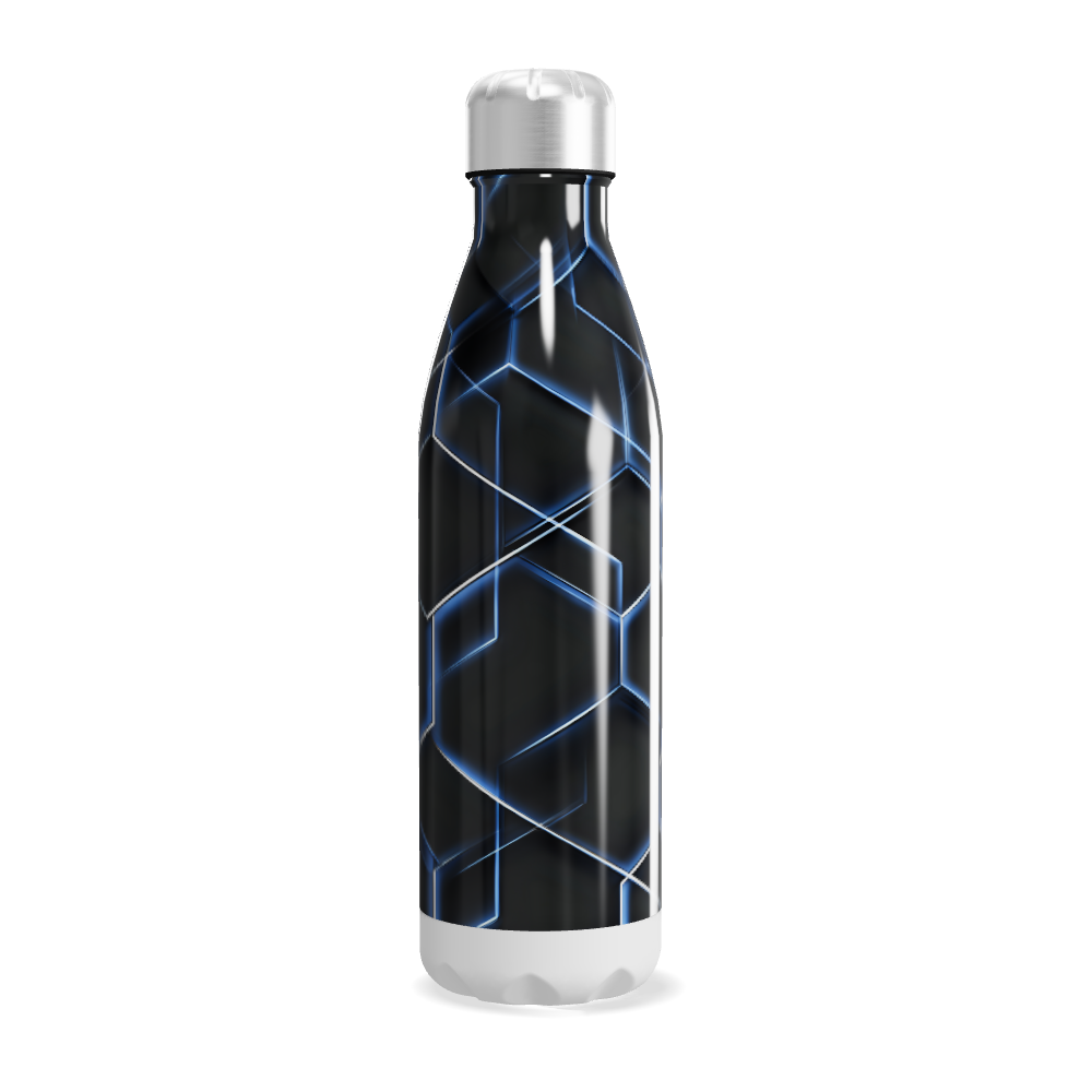 Garrafa Inox - Estampa Hexagonal Azul