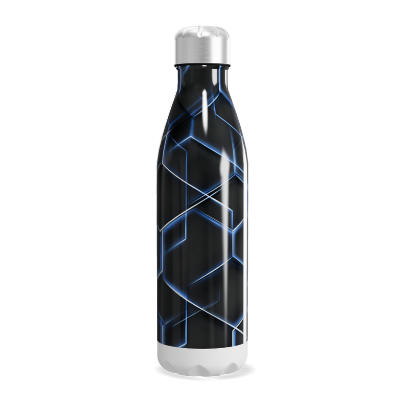 Garrafa Inox - Estampa Hexagonal Azul