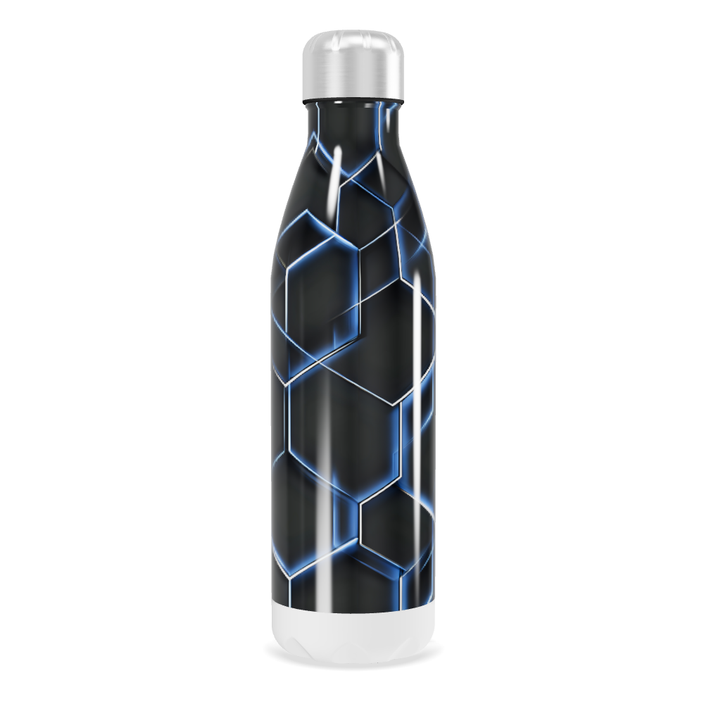 Garrafa Inox - Estampa Hexagonal Azul