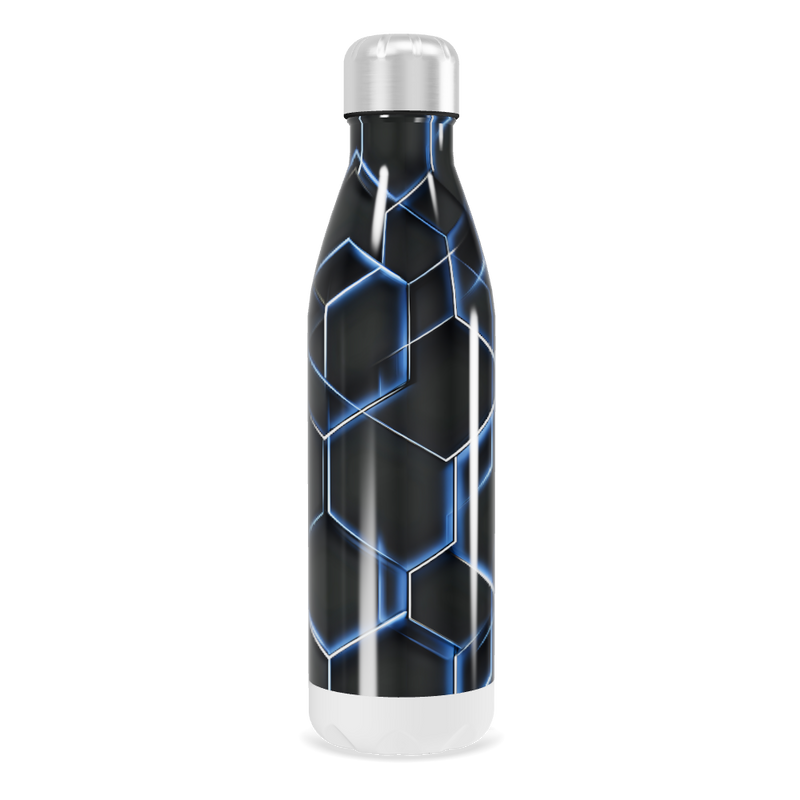 Garrafa Inox - Estampa Hexagonal Azul