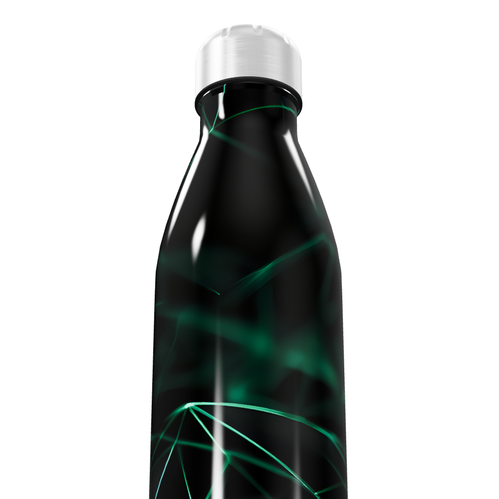 Garrafa Inox - Design Preto Geométrico