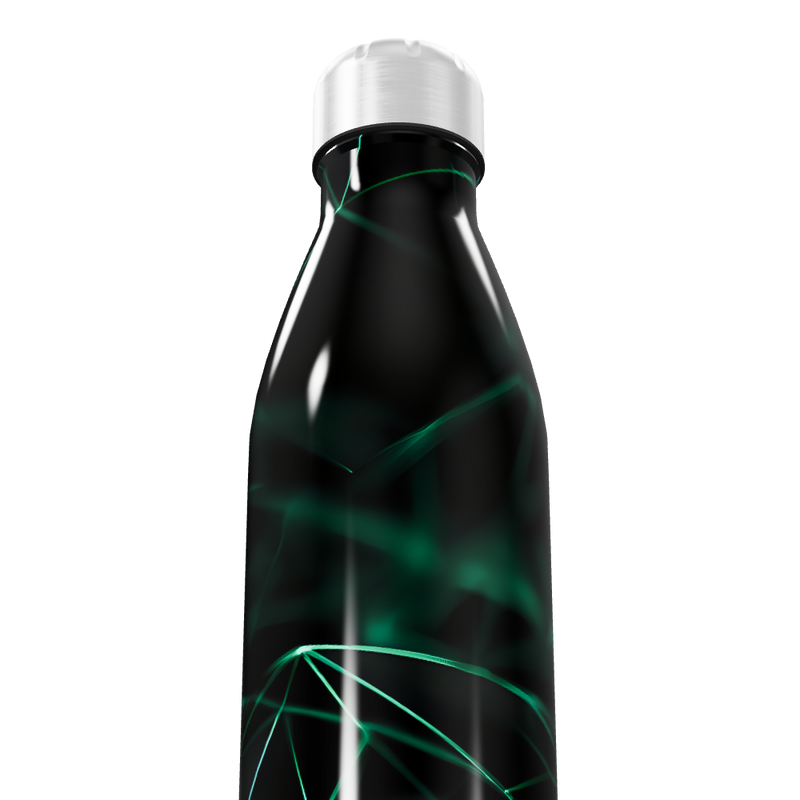 Garrafa Inox - Design Preto Geométrico