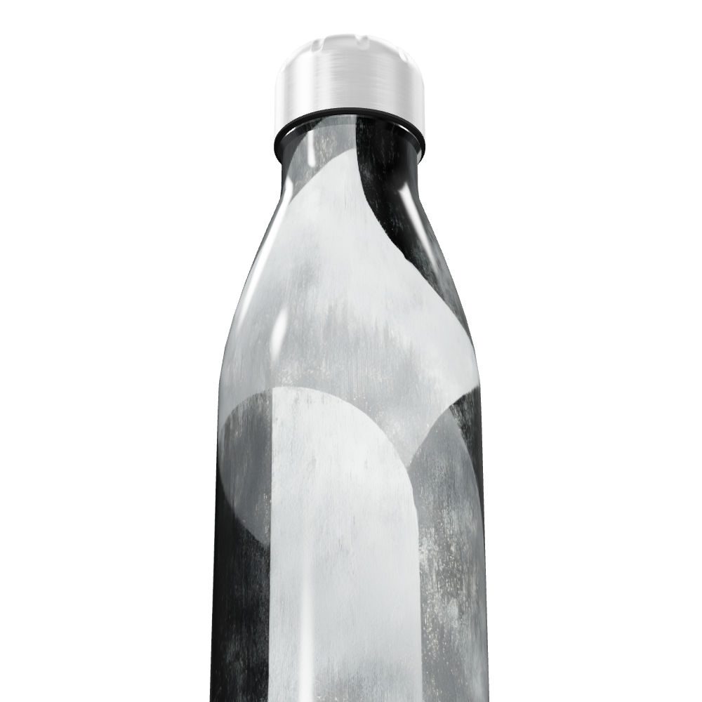 Garrafa Inox - Preto e Branco Geométrico