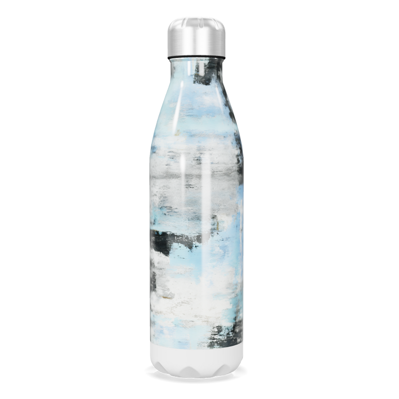 Garrafa Inox Pintura Abstrata Azul