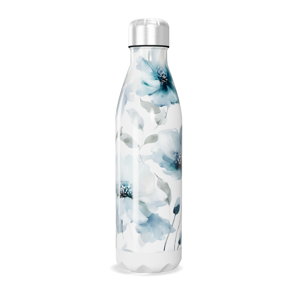 Garrafa Inox - Estampa Floral Azul