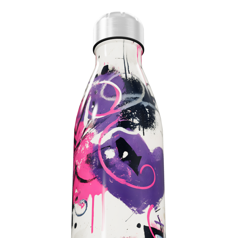 Garrafa Inox - Estampa Grafite Colorida