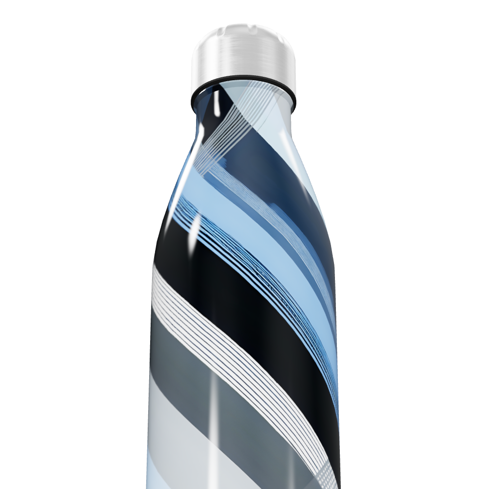 Garrafa Inox - Azul com Listras