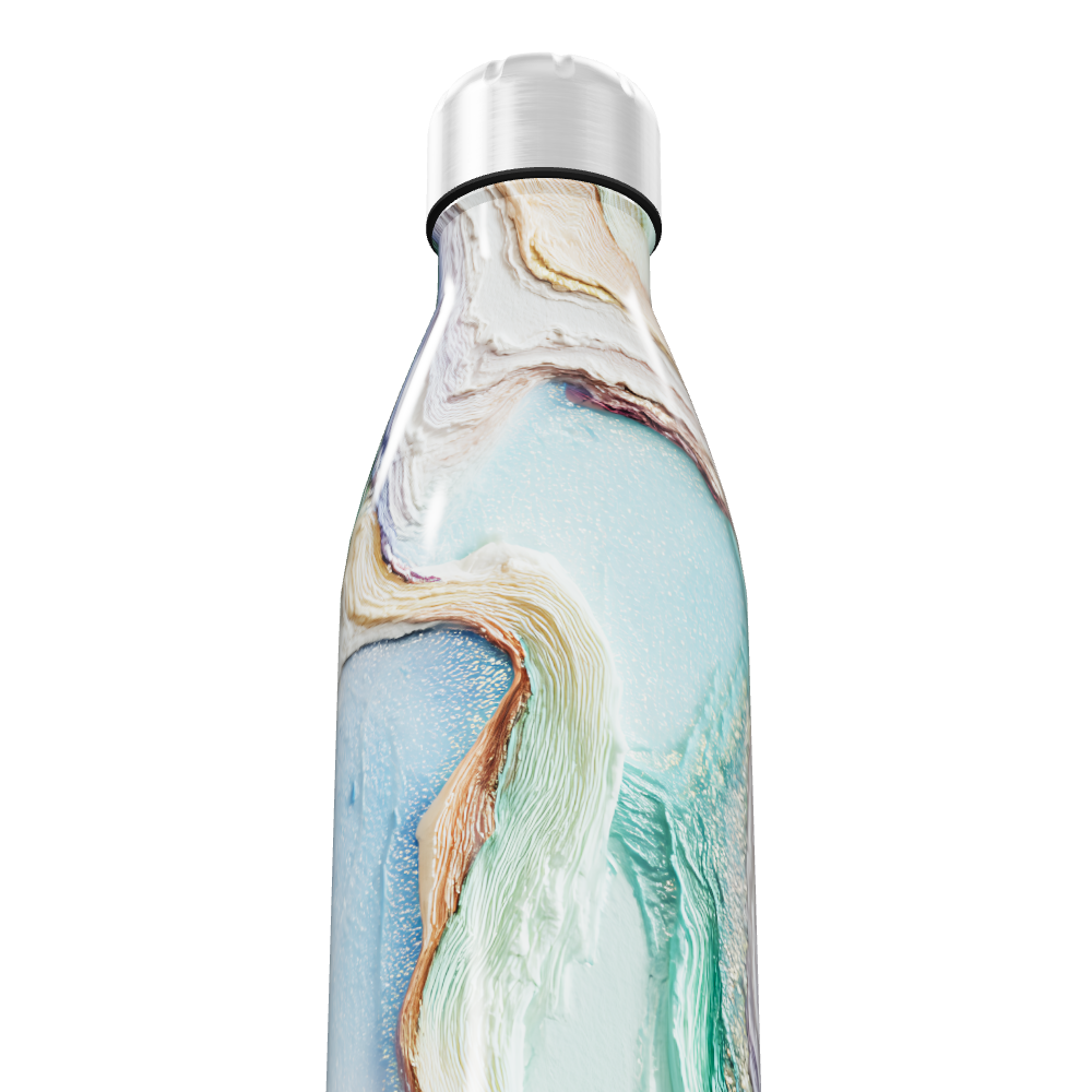 Garrafa Inox - Estampa Marmorizada Colorida