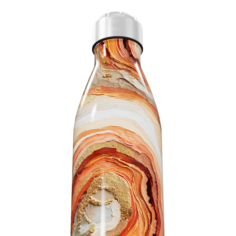 Garrafa Inox - Mármore Laranja 500ml