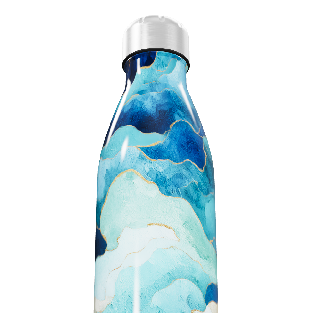 Garrafa Inox - Estampa Azul Oceano