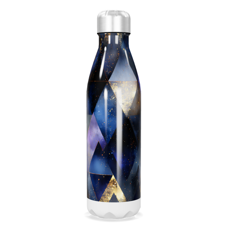 Garrafa Inox - Estampa Geométrica Azul