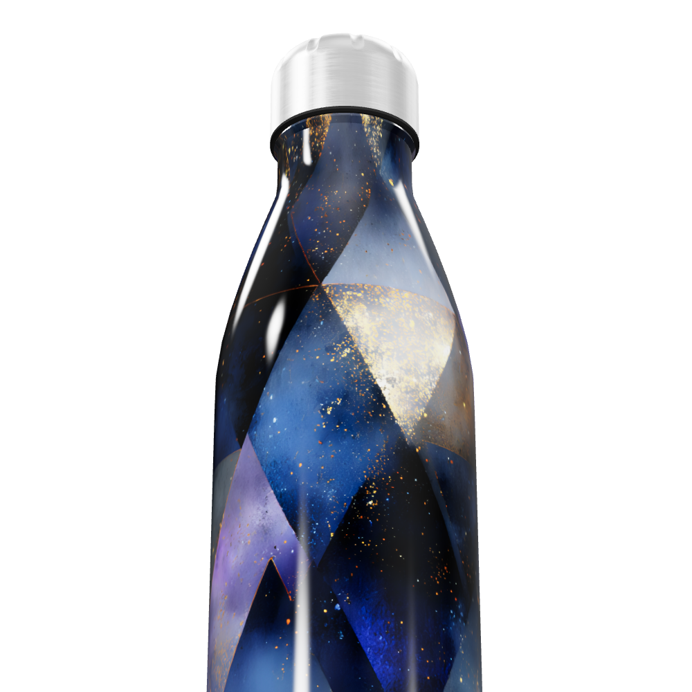 Garrafa Inox - Estampa Geométrica Azul