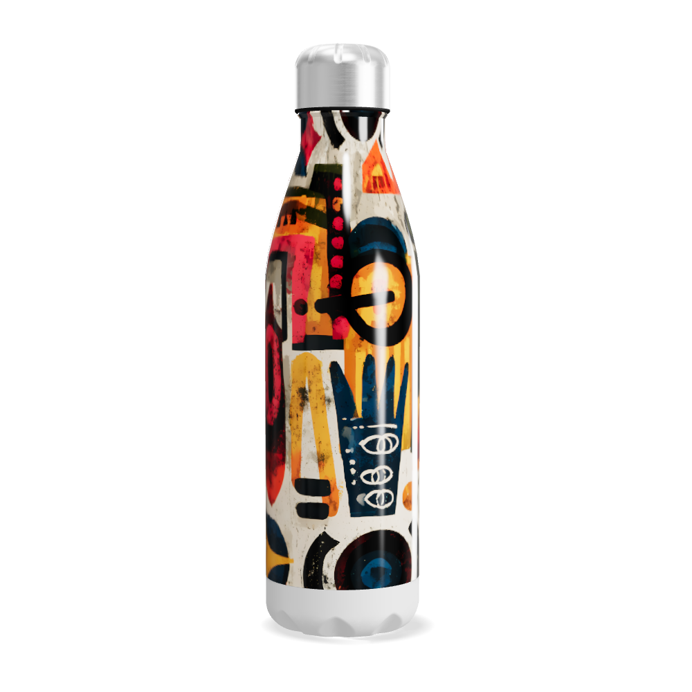 Garrafa Inox - Estampa Colorida Abstrata