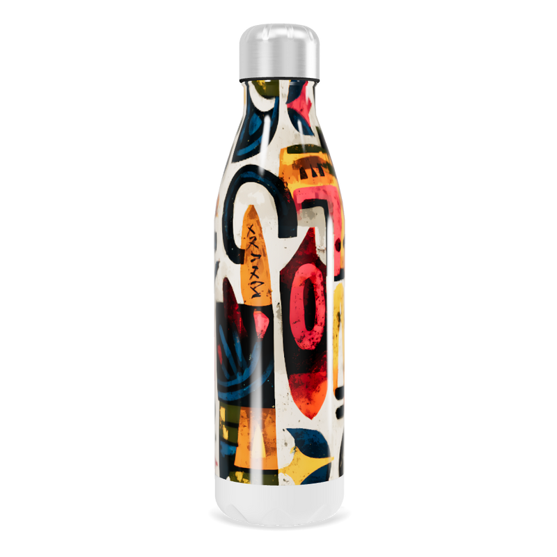 Garrafa Inox - Estampa Colorida Abstrata