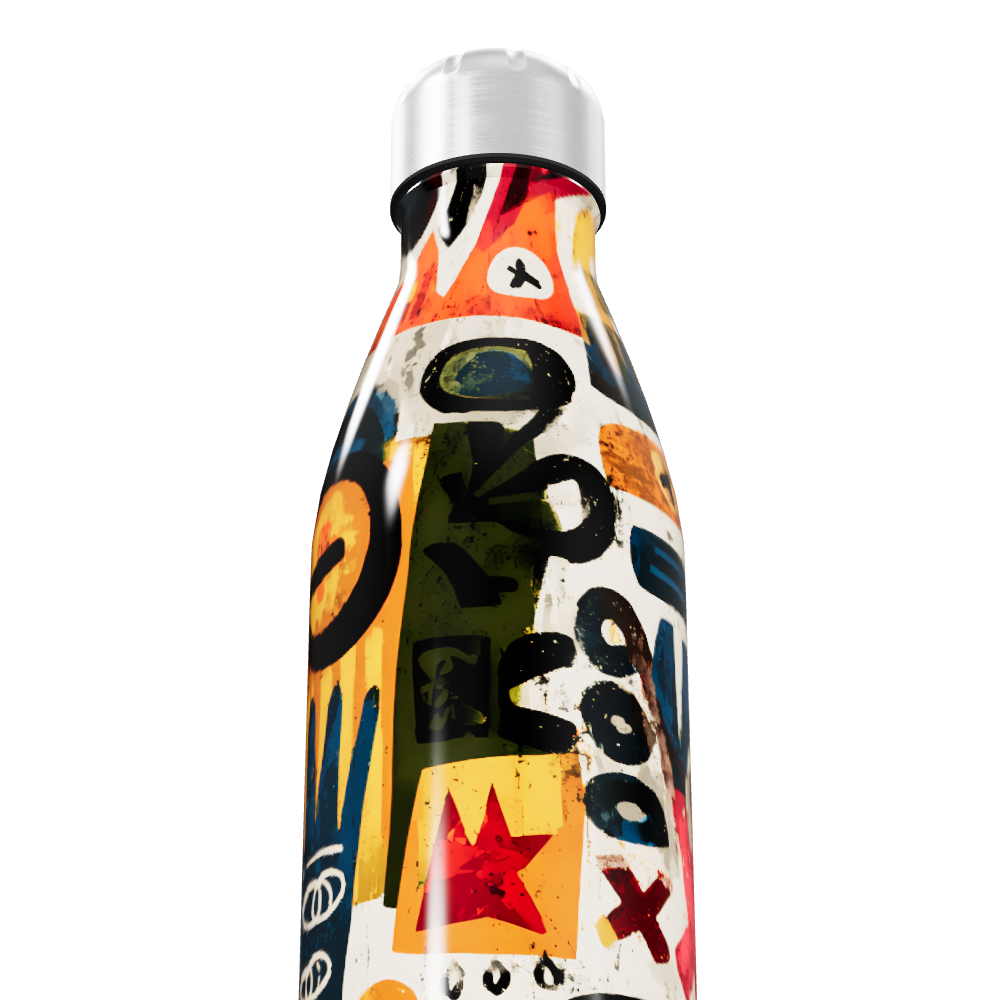 Garrafa Inox - Estampa Colorida Abstrata
