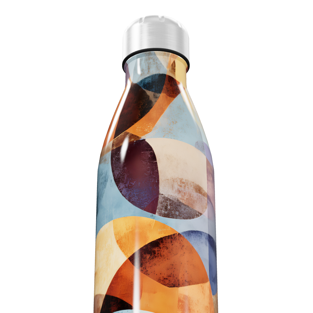 Garrafa Inox - Estampa Geométrica Colorida