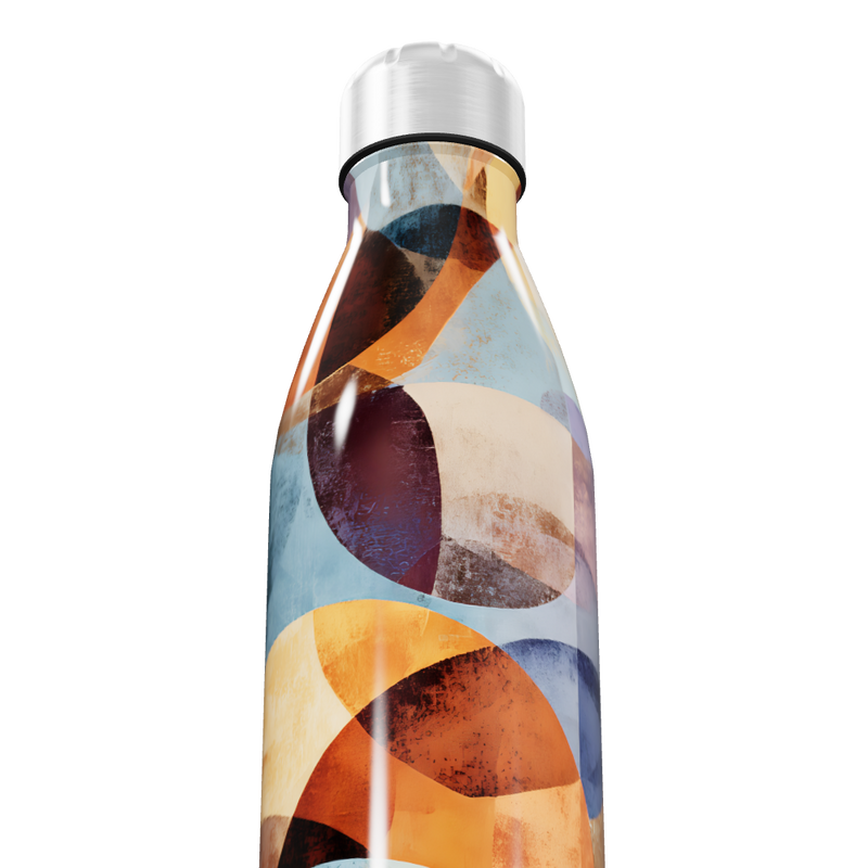 Garrafa Inox - Estampa Geométrica Colorida