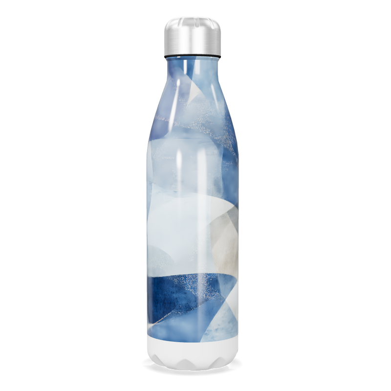 Garrafa Inox Azul - Design Geométrico