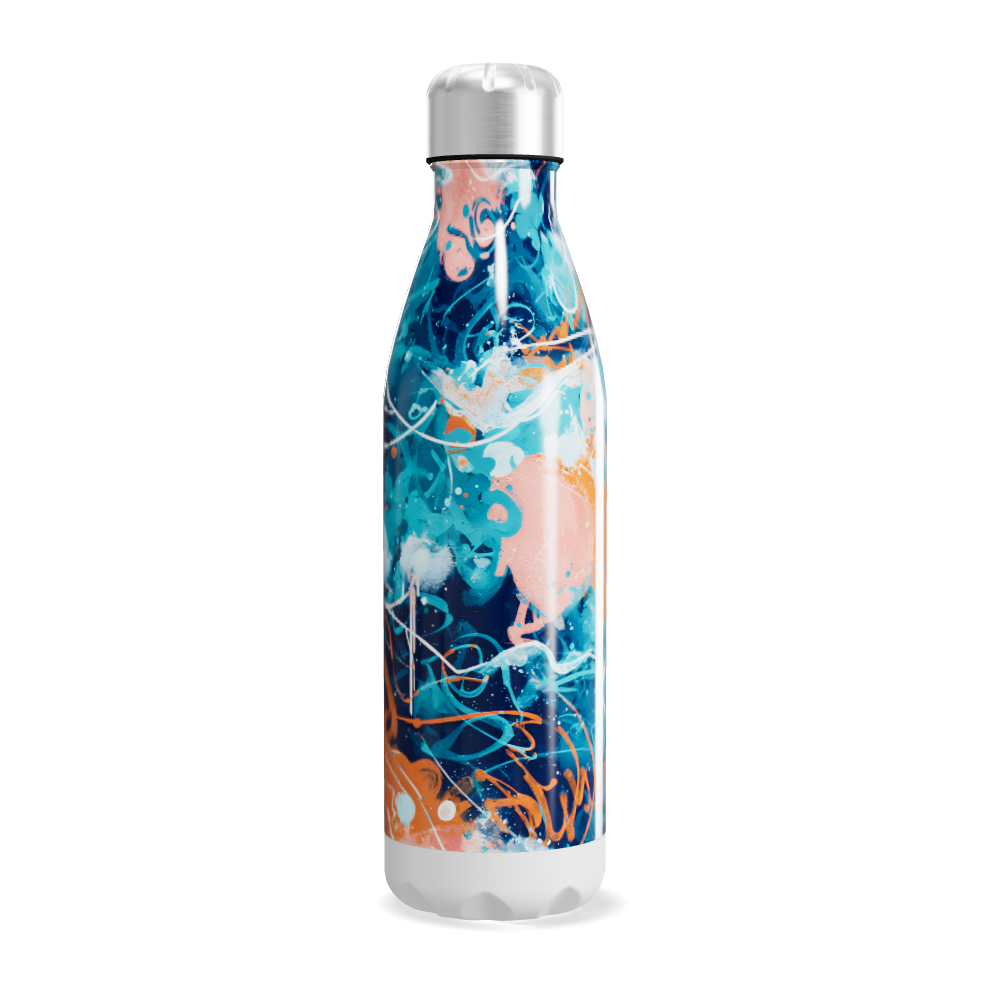 Garrafa Inox - Estampa Abstrata Colorida