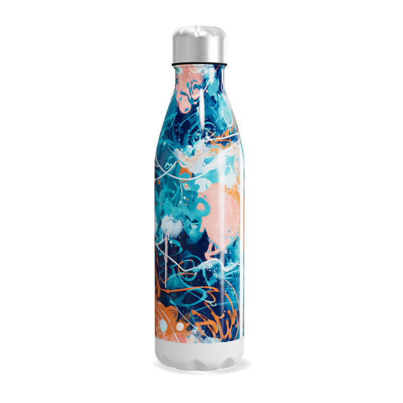 Garrafa Inox - Estampa Abstrata Colorida