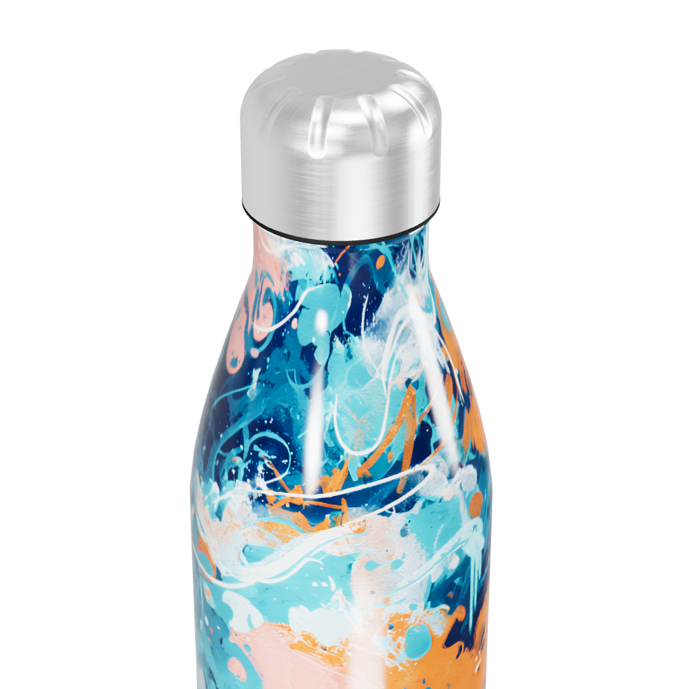 Garrafa Inox - Estampa Abstrata Colorida
