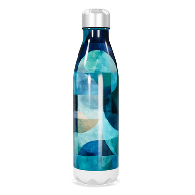 Garrafa Inox Azul - Estampa Abstrata