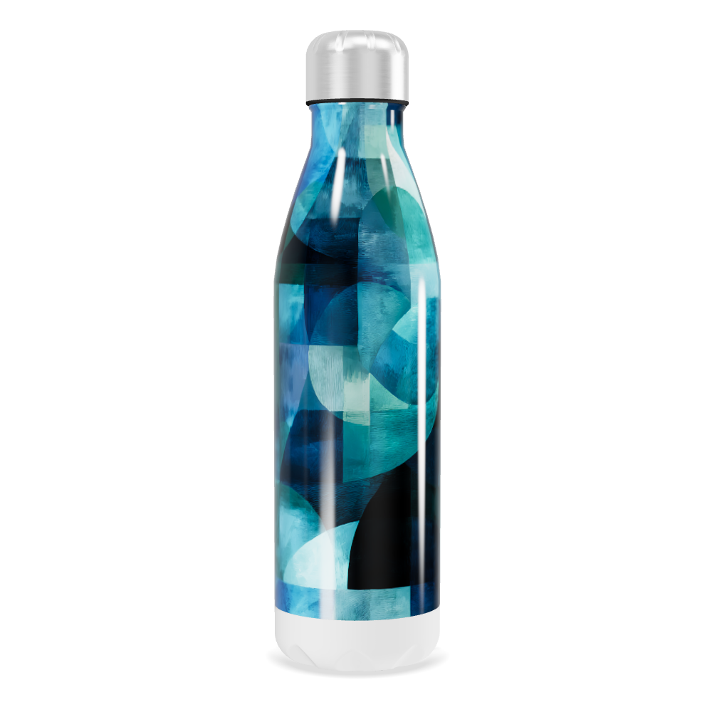 Garrafa Inox Azul - Estampa Abstrata