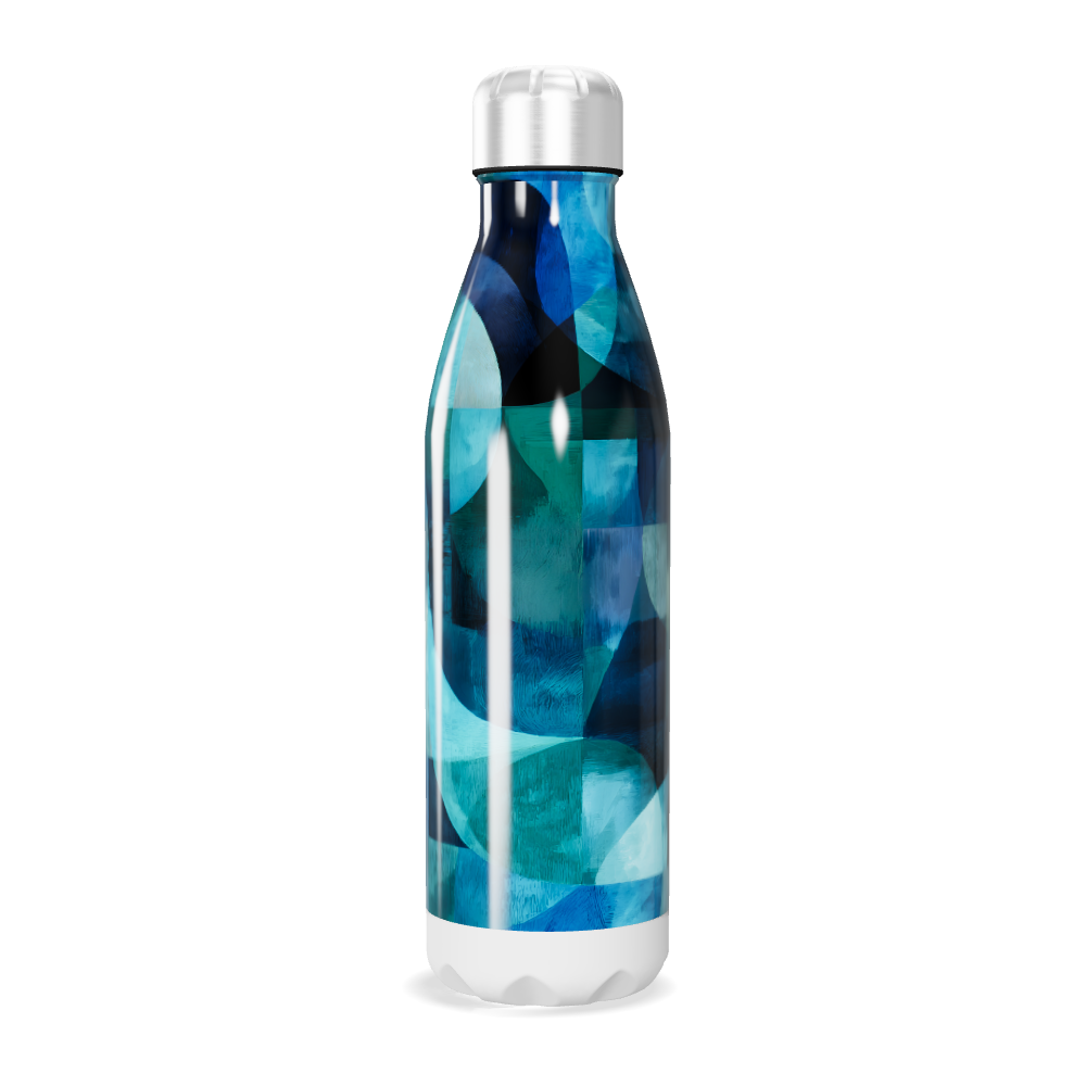Garrafa Inox Azul - Estampa Abstrata