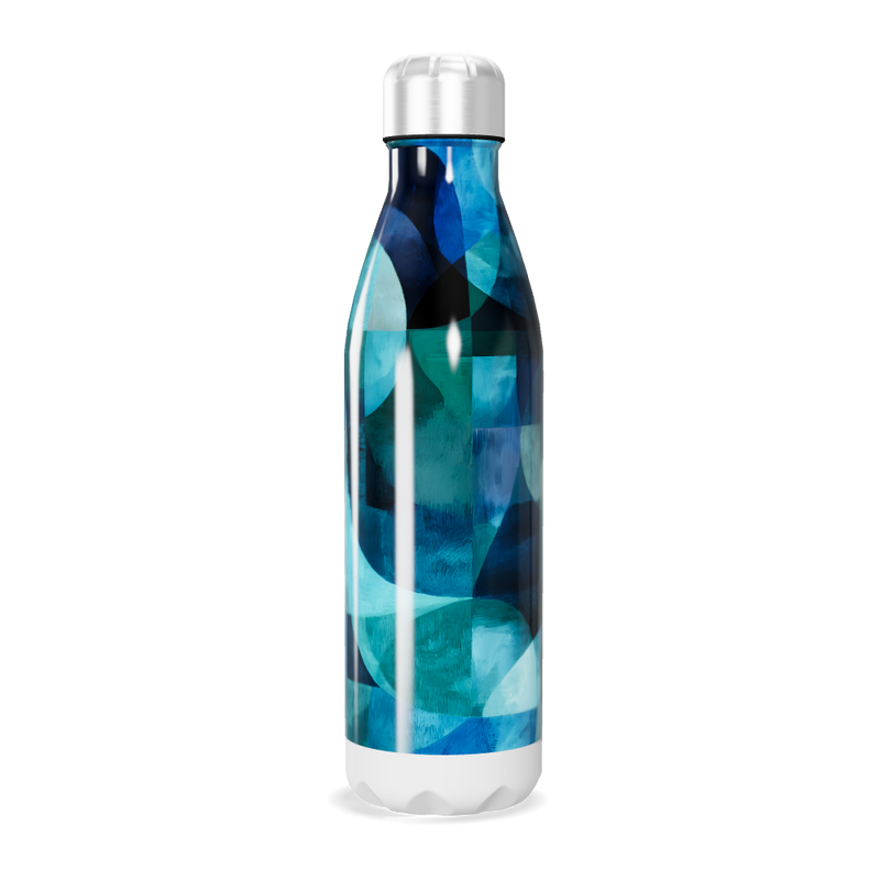 Garrafa Inox Azul - Estampa Abstrata