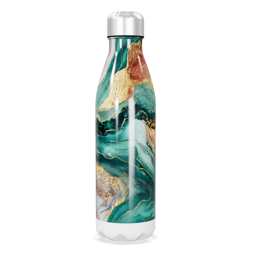 Garrafa Inox - Estampa Mármore Verde