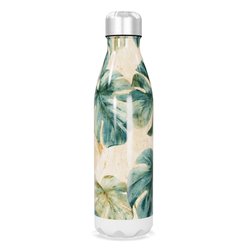 Garrafa Inox - Folhas Verde Tropical
