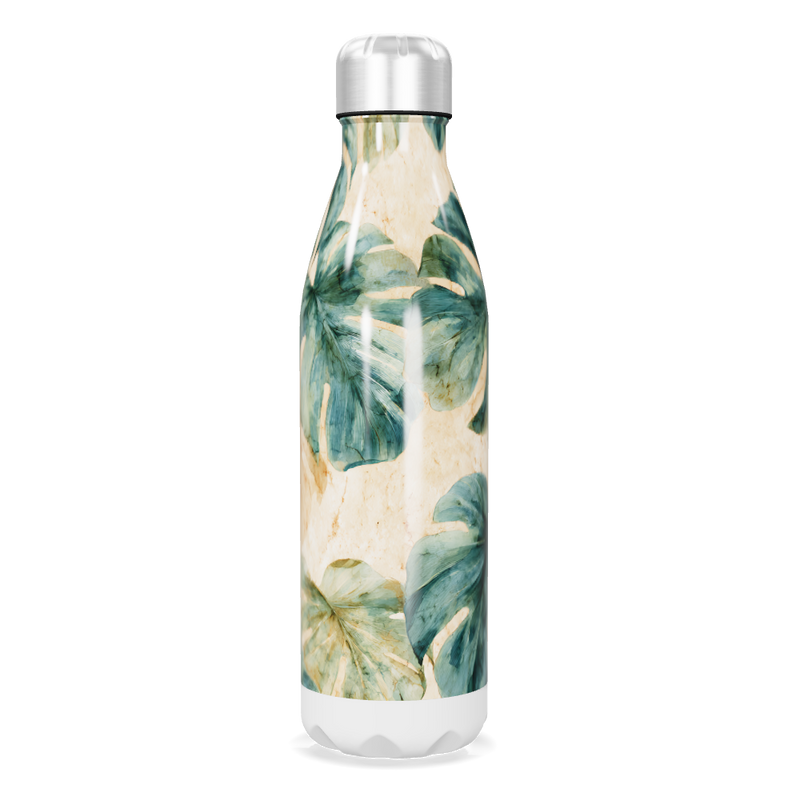 Garrafa Inox - Folhas Verde Tropical