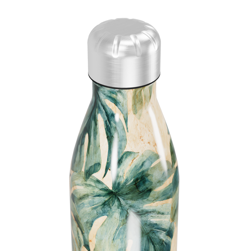 Garrafa Inox - Folhas Verde Tropical