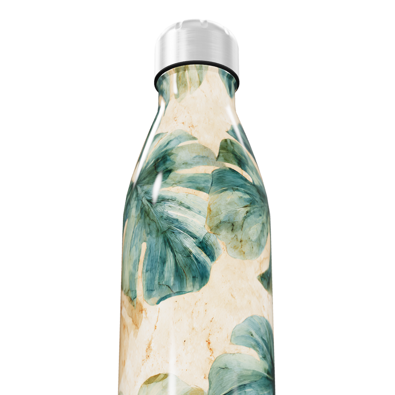 Garrafa Inox - Folhas Verde Tropical