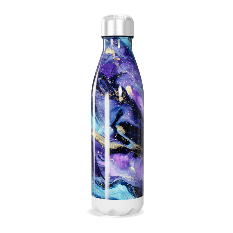 Garrafa Inox - Azul com Estampa Abstrata