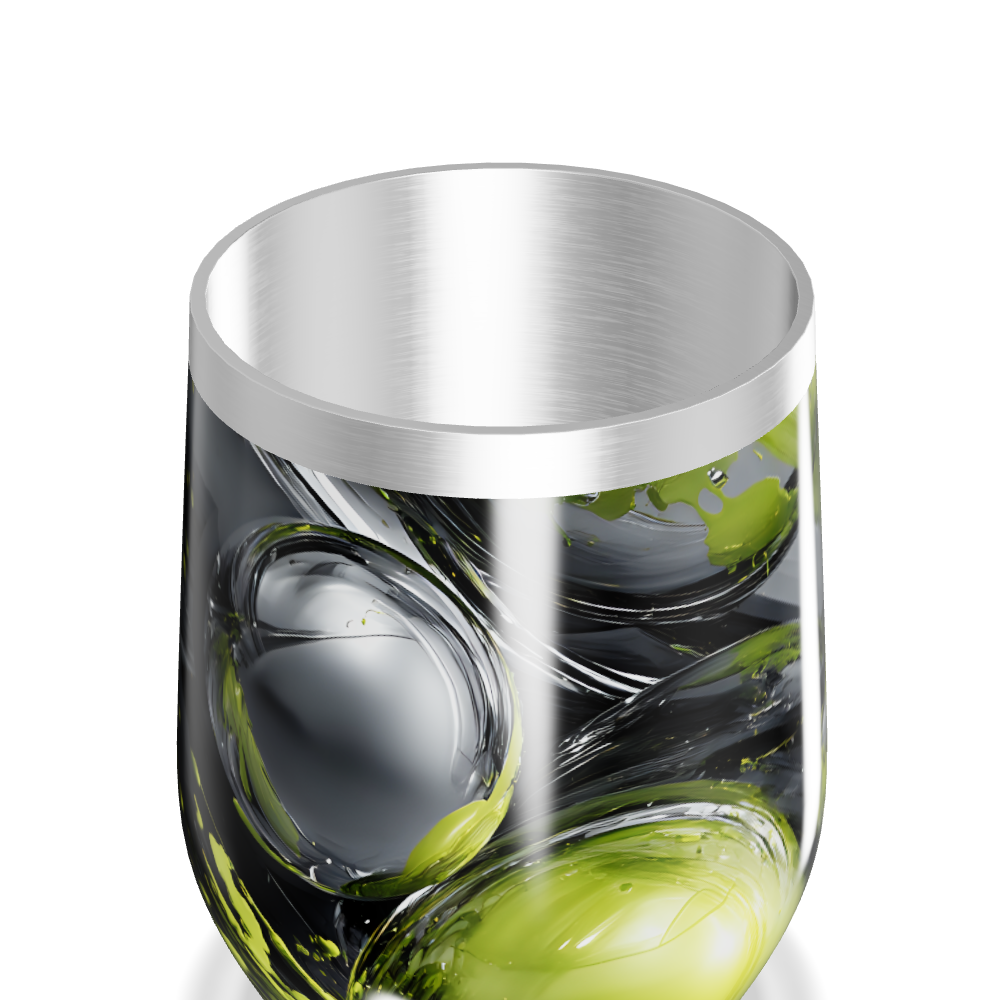 Copo Térmico Slim - Verde Abstrato Aço Inox