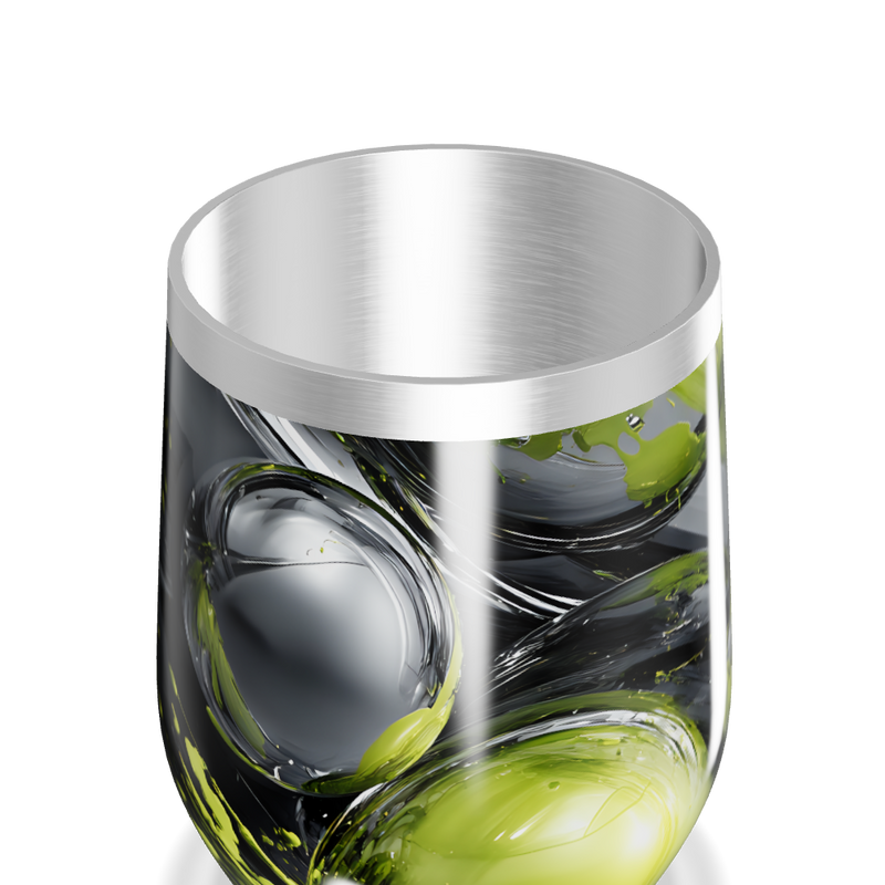 Copo Térmico Slim - Verde Abstrato Aço Inox