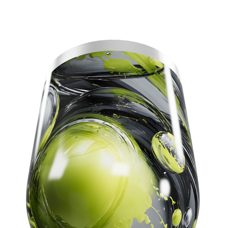 Copo Térmico Slim - Verde Abstrato Aço Inox