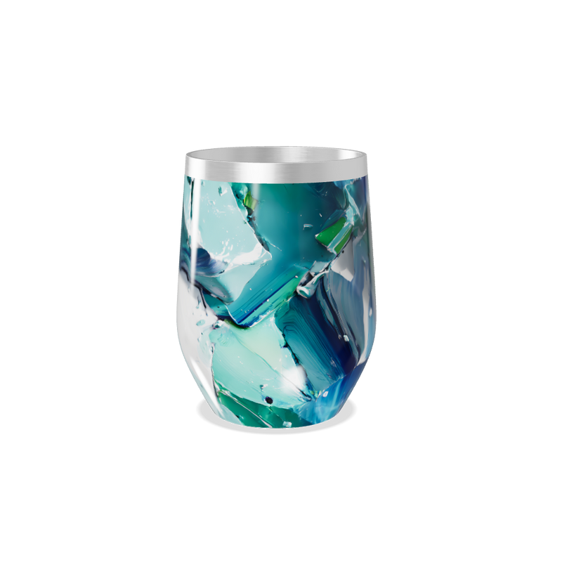 Copo Térmico Slim - Estampa Abstrata Azul