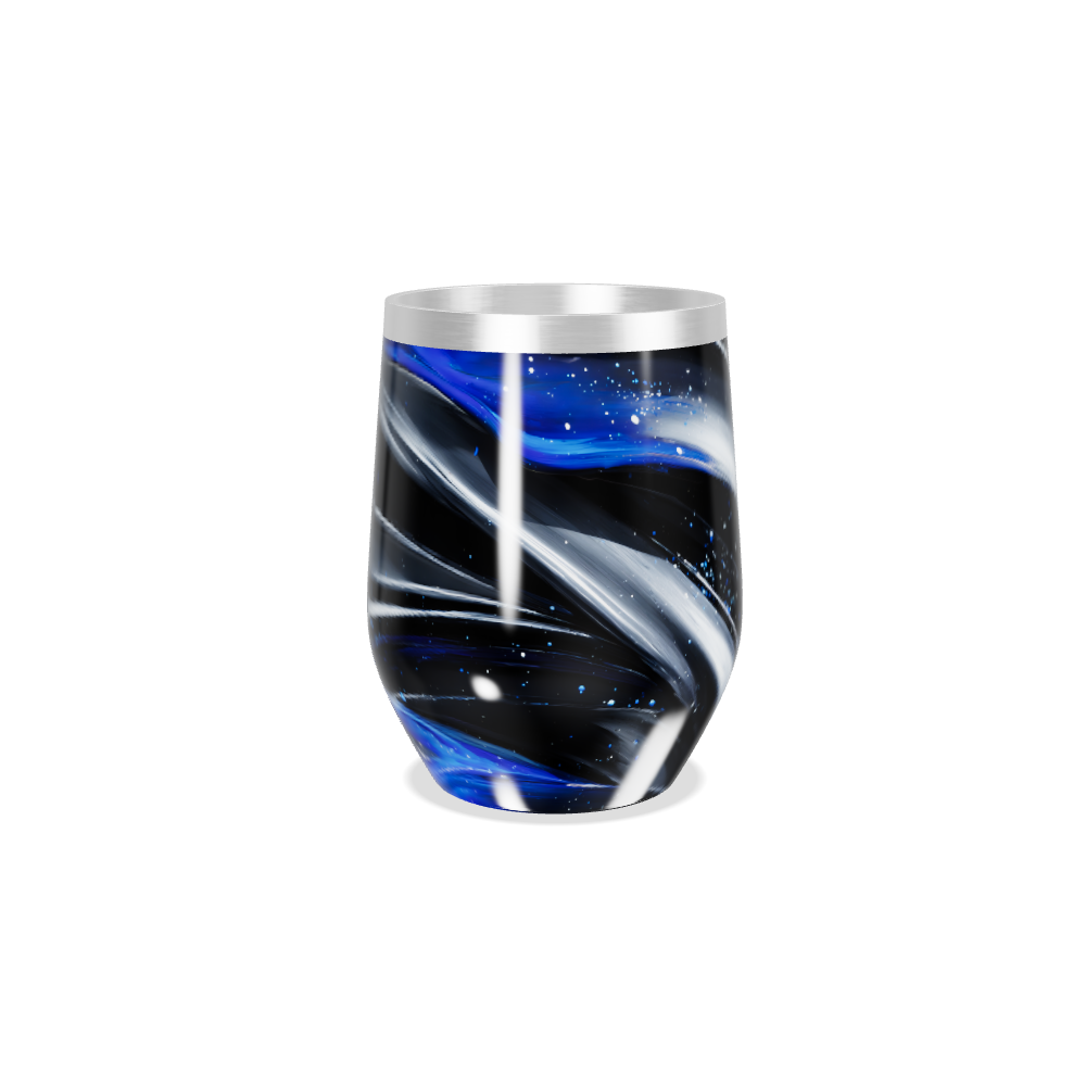 Copo Térmico Slim - Preto com Listras Brancas