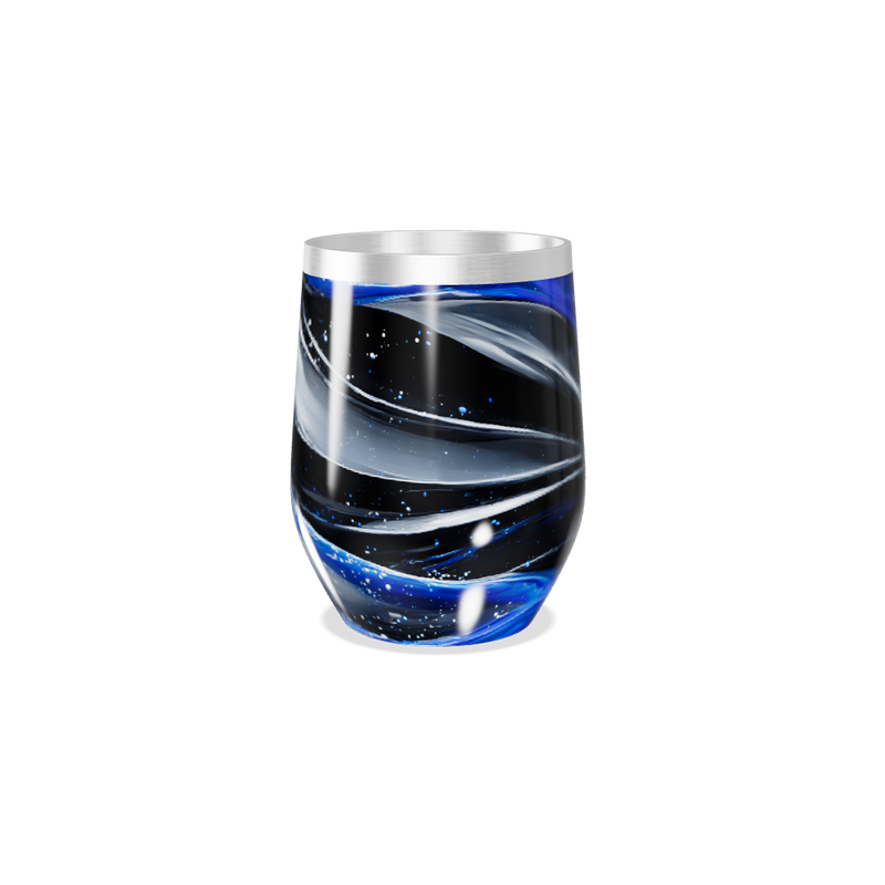 Copo Térmico Slim - Preto com Listras Brancas